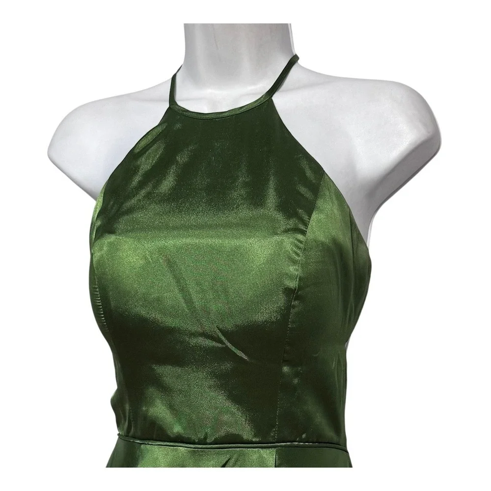 Blondie Nites Old Money Satin Halter Gown Women's Size 1 Coquette‎ Mermaidcore